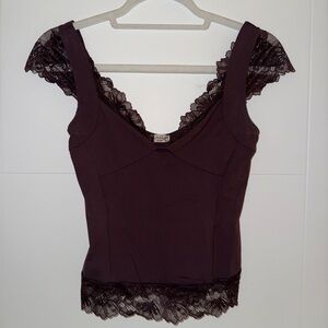 Free people lace trim corset cami